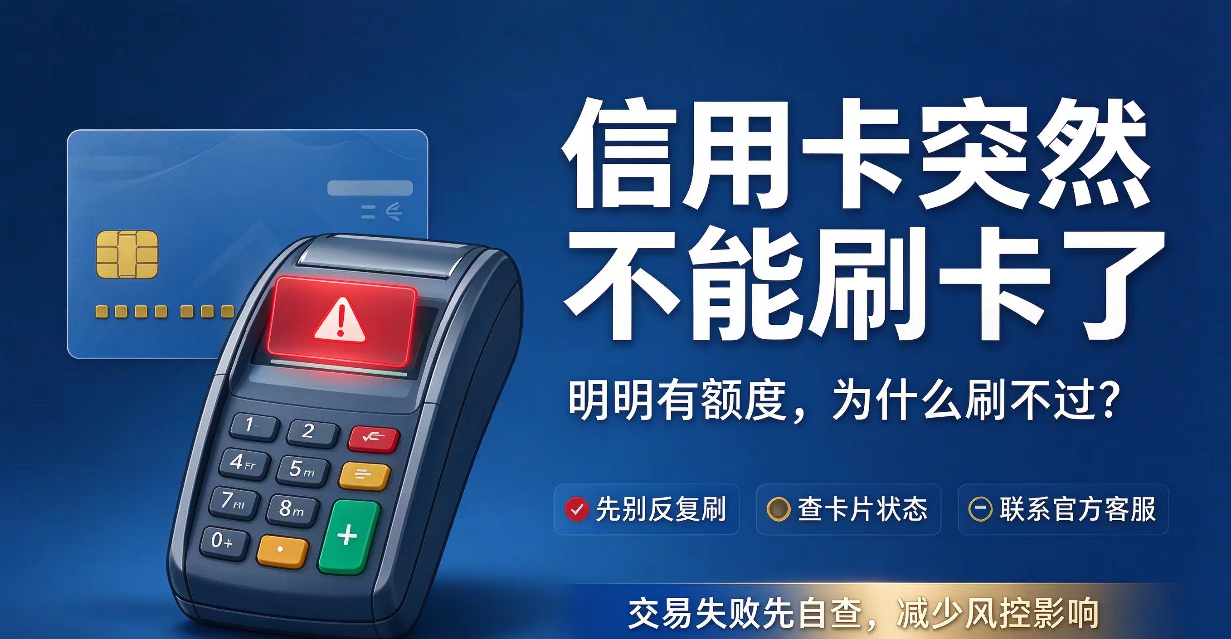 星驿付官网：刷卡直接被拒绝，信用卡突然受限是什么情况