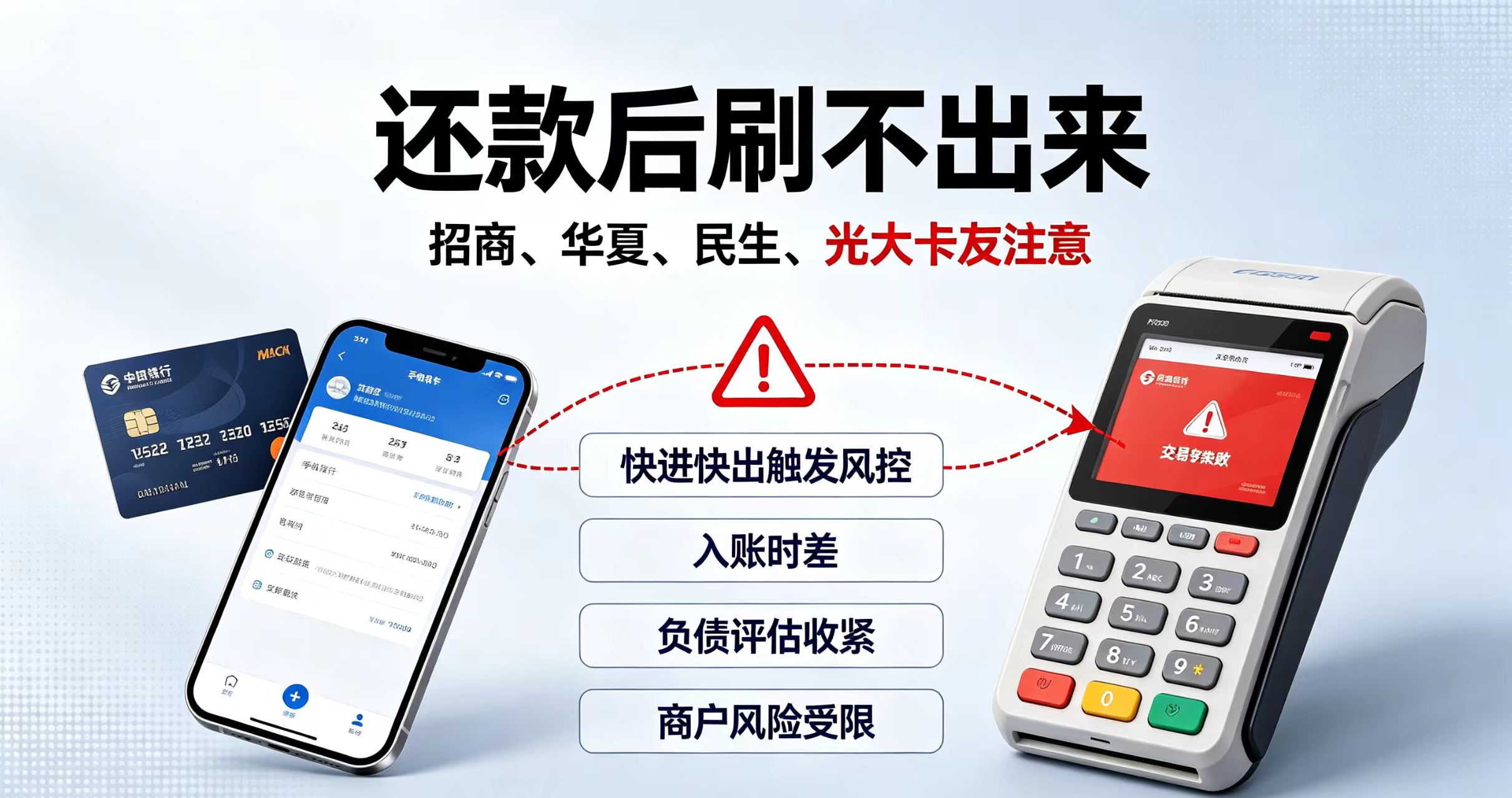 星驿付官网：还款之后刷不出来！招商、华夏、民生、光大卡友高频踩坑，原因讲透