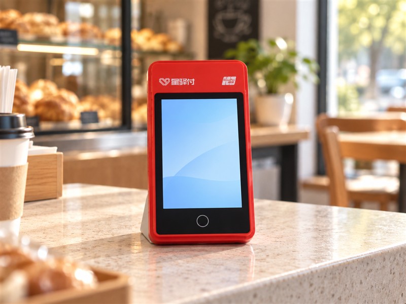 星驿付微智能POS机烘焙店收银台场景示意图