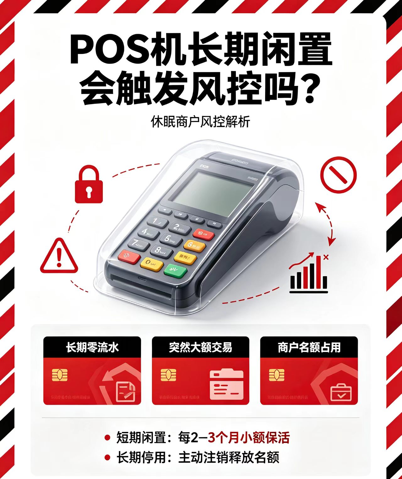 长期搁置POS机别乱刷卡！一文读懂休眠商户风控规则与处理办法