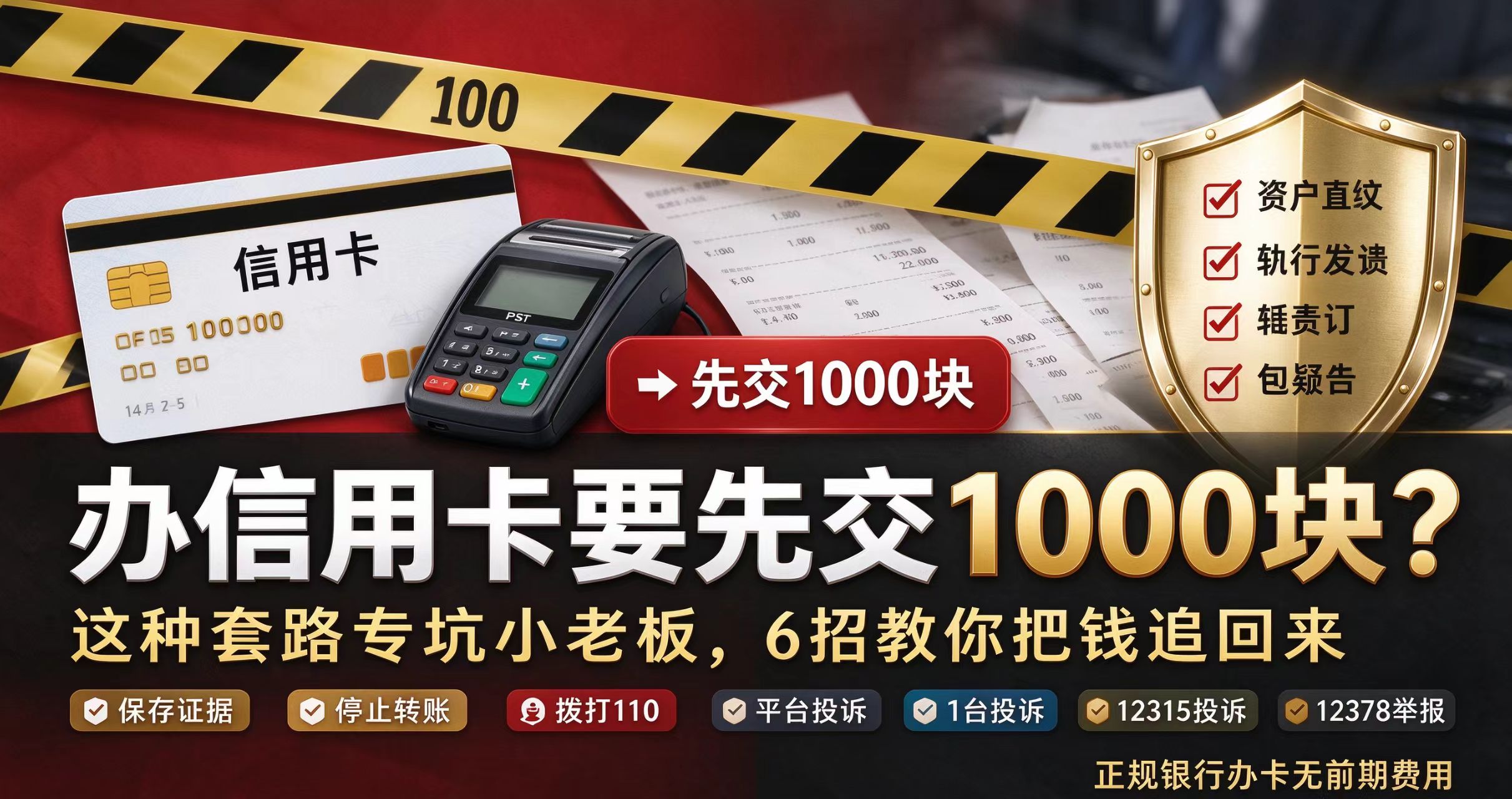 办信用卡要先交1000块？这种新套路专坑小老板，6招教你把钱追回来